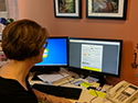 Gundy Sweet, Pharm.D, views a summary report generated by ExamSoft to assess student performance