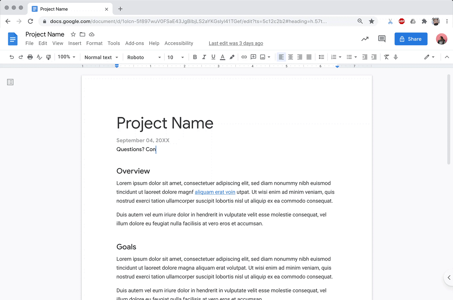 GIF of a Google Doc with someone typing a user's name into the document, which then leads to a Google Slides presentation.