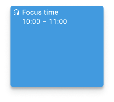 Google Calendar focus time event block