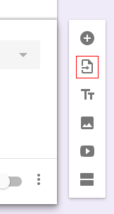 Screenshot of new Import Questions button within Google Forms