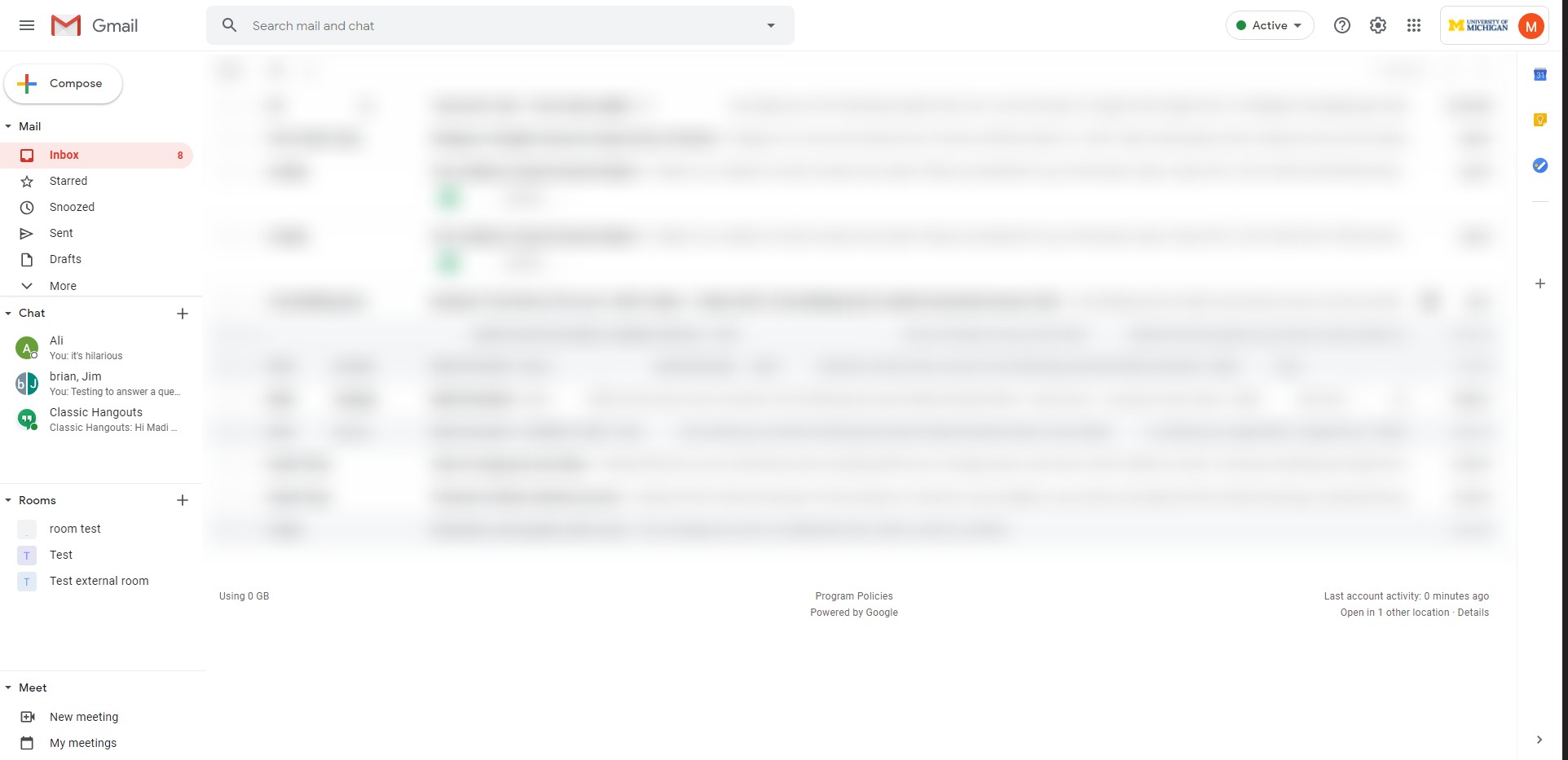 Screenshot of new homepage of Gmail.