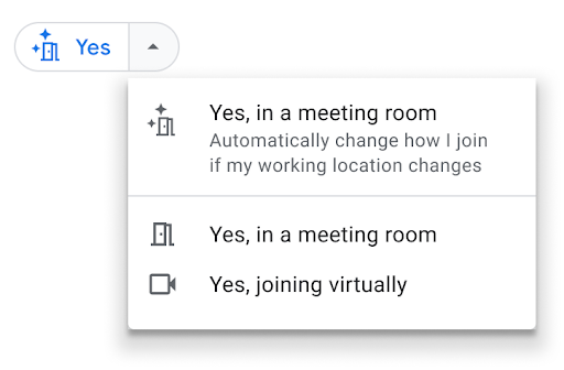 New Google Calendar RSVP join option