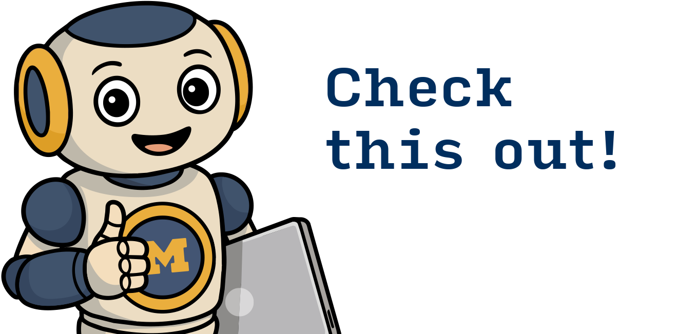 Robot saying Check this out!