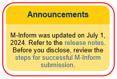 M-Inform Announcements box