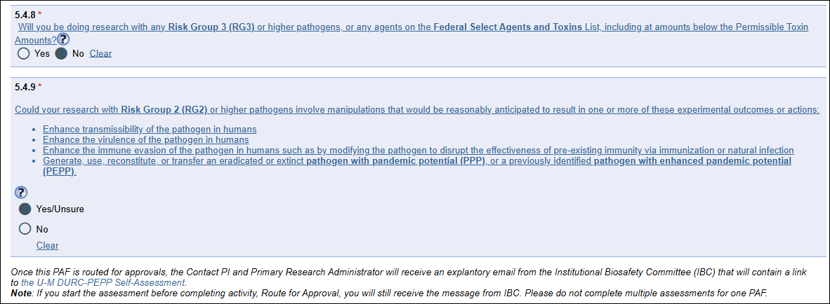 PAF questions 5.4.8 and 5.4.9