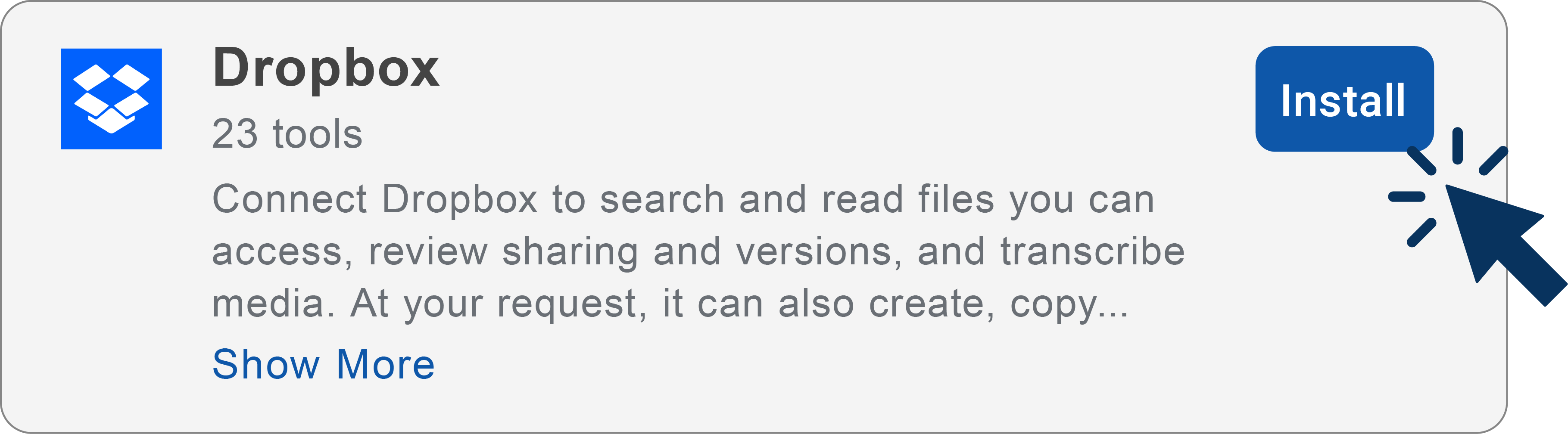 Dropbox connector installing