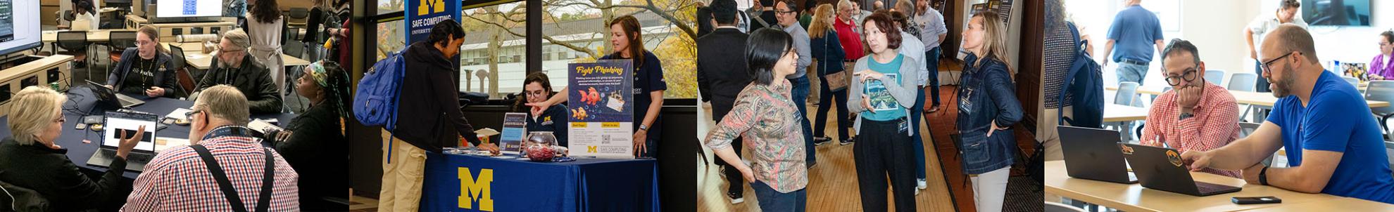 Decorative photo collage of students and advisors