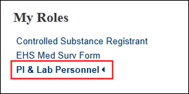 My Roles menu