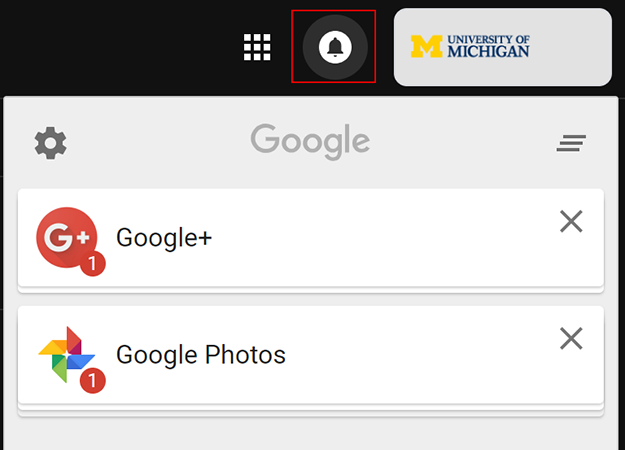 Gmail's current notifications icon