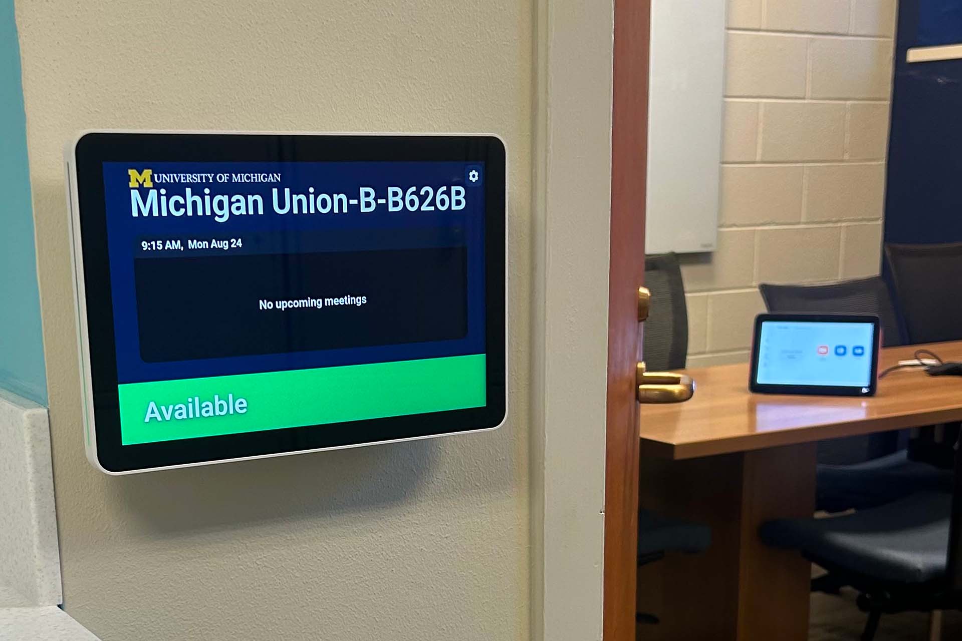 Schedule Display outside a Michigan Union meeting room