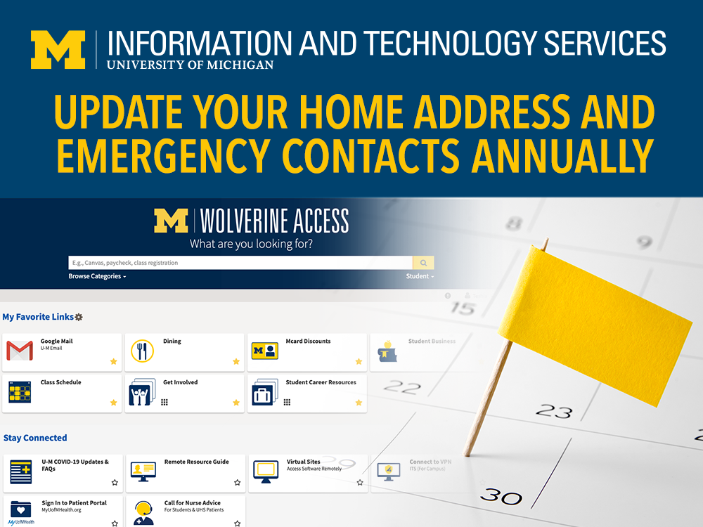 Update your home address and emergency contacts annually