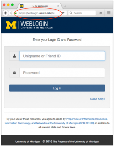image of the new weblogin page