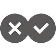 Two circles showing X and checkmark