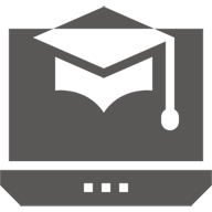 Laptop displaying graduation cap
