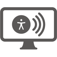 Monitor showing accessibility logo