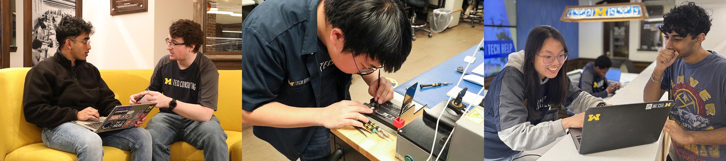 Decorative collage of students working at ITS